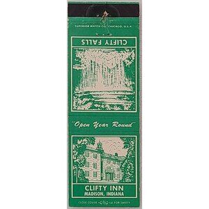 Vintage Matchbook Cover Clifty Inn Madison IN Indiana w/ Price List